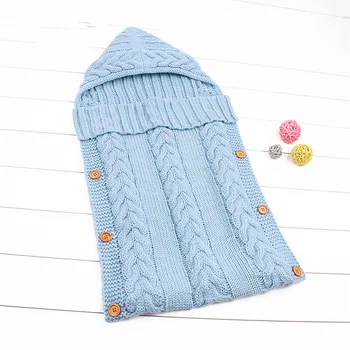 

Warm Blanket Soft Baby Sleeping Bag Footmuff Cotton Knitting Envelope New Born Boy Girl Swad Wrap Accessories Sleepsacks Fashion