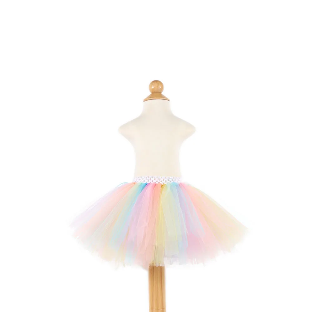 2-10 Year Children Girls rainbowBallet Tulle splice Ruffle Short Crinoline Petticoats Baby Girl Underskirt Tutu Girls Fluffy Bab