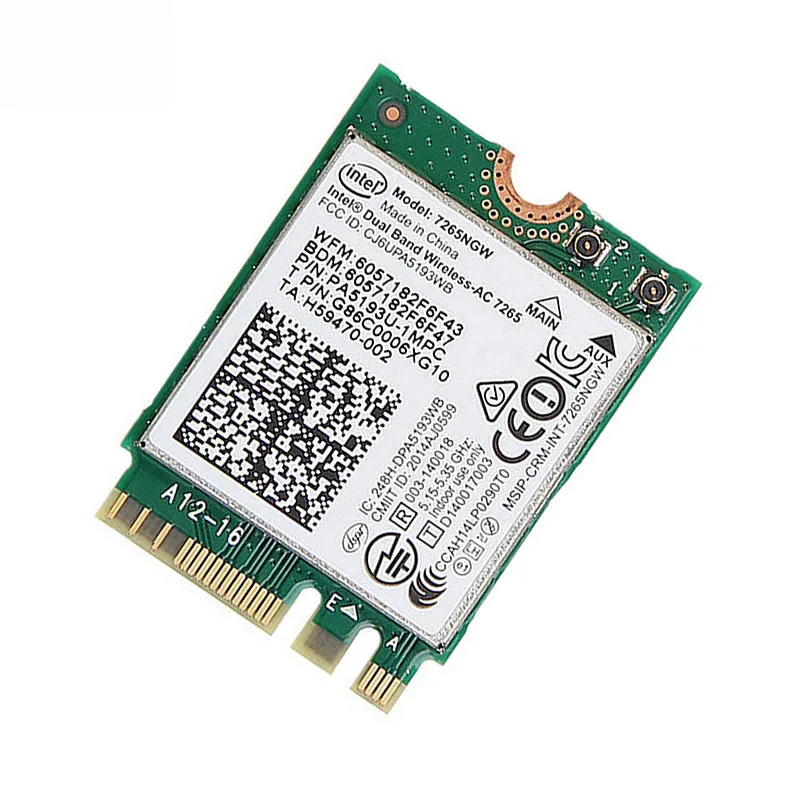 인텔 7265NGW 듀얼 밴드 무선-AC 7265 867Mbps 802.11ac 2x2 WiFi + Bluetooth BT 4.0 NGFF M.2 미니 카드용 노트북 Wlan