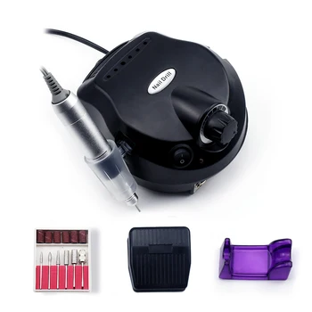 

35000RPM Pro Electric Nail Drill Machine for Manicure Pedicure Accessory Kit Anti-Burning Cover Handle With 6 Nail Drill bit