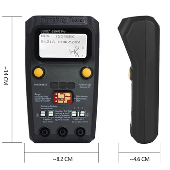 

MOS/PNP/NPN SMD Tester BSIDE ESR02 pro Multi-purpose Transistor Tester Diode Triode Capacitance Resistor Meter LCD ESR meter