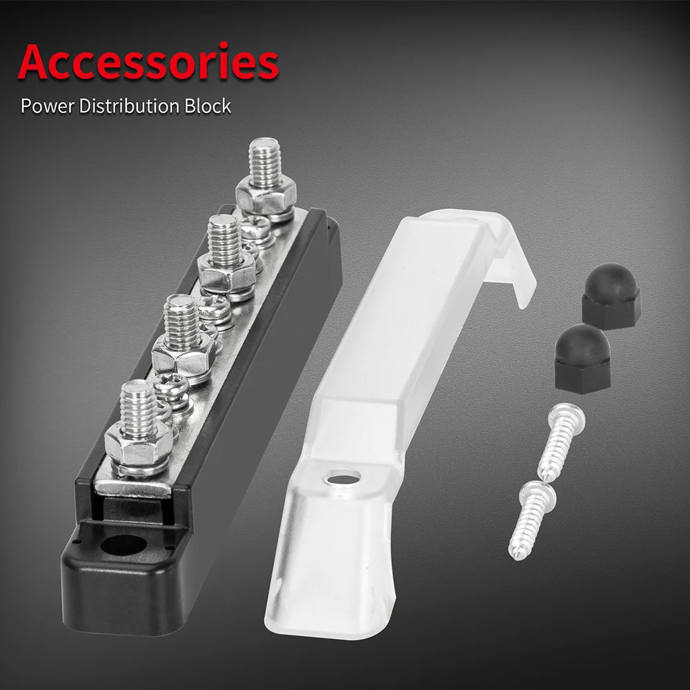 Positive Negative Bus Bar Battery Power 12V Distribution Block 4 X M6 Car Terminal Block Studs 6 X M4 Terminal Bus For Boat