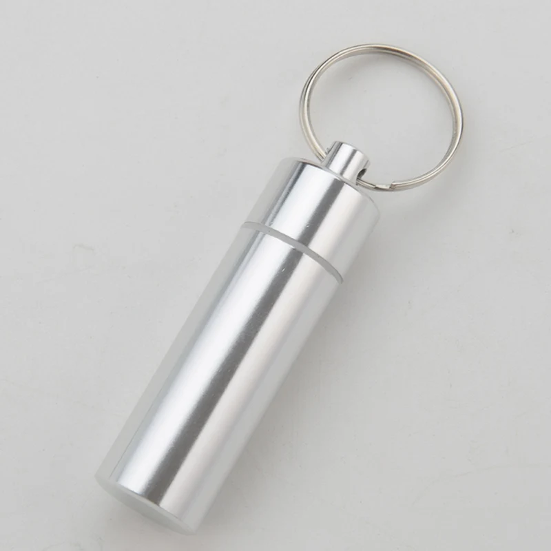 Waterproof Aluminum Alloy Toothpick Box Portable Medicine Case Capsule Container Bottle Holder Outdoor Cotton swab Case Keychain pill box