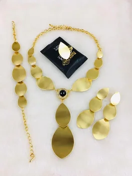 

Yulaili 2020 Fashion Wedding Bridal Jewelry Sets Gold Color Bangles Necklace Rings Earrings High Quality Women Party Jewellery