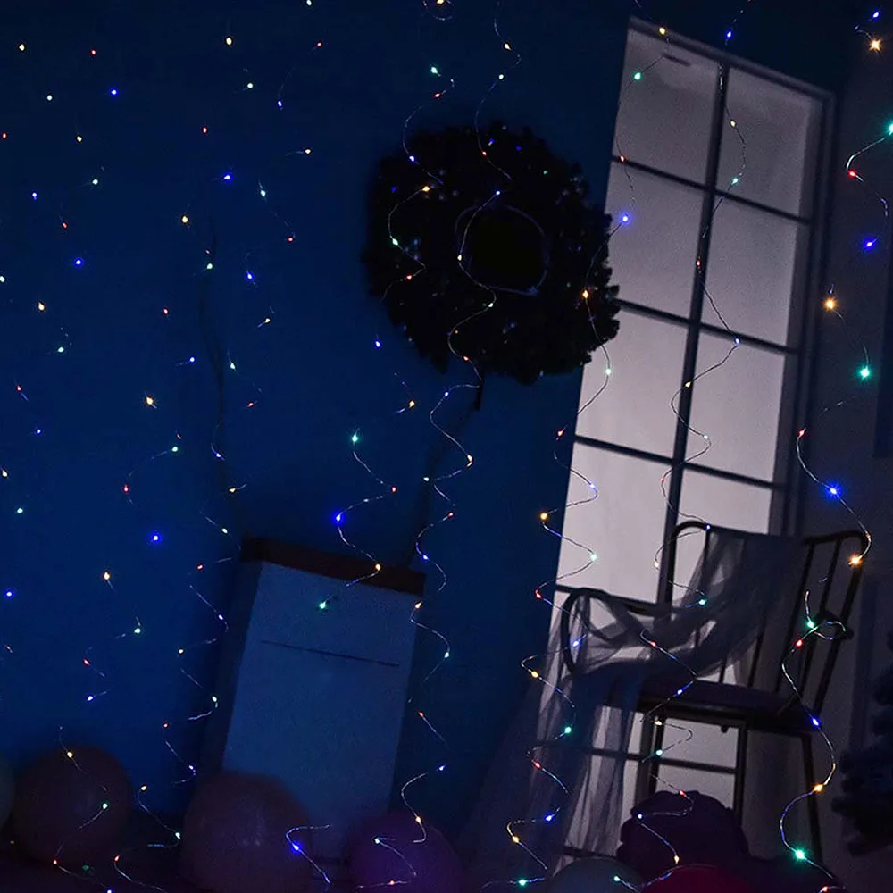 300 см Шторы светодиодный свет шнура сказочная Сосулька Светодиодный Рождественский венок для свадьбы праздника окна патио на открытом воздухе лампочное украшение гирлянда