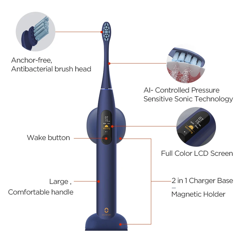 Global Version Oclean X Pro Sonic Electric Toothbrush Adults Smart Color Touch Screen Sonic Electric Tooth Brush App Control Global Version Oclean X Pro Sonic Electric Toothbrush Adults Smart Color Touch Screen Sonic Electric Tooth Brush App Control