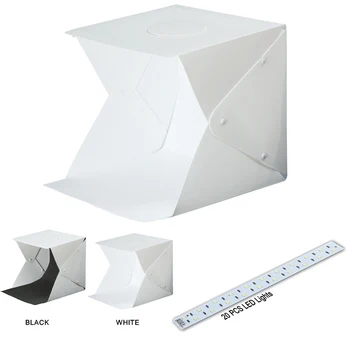 

Portable Photo Studio Soft Box Video Light Box 40cm Photo Props Foldable Studio LED Adjustable Brightness Light Box Lighting Kit