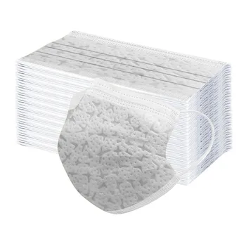 

100PCS Solid Disposable Mask Christmas Non-woven Face Mask 3 Layers Ply Filter Breathable Mask Earloops Mouth Cover mascarillas