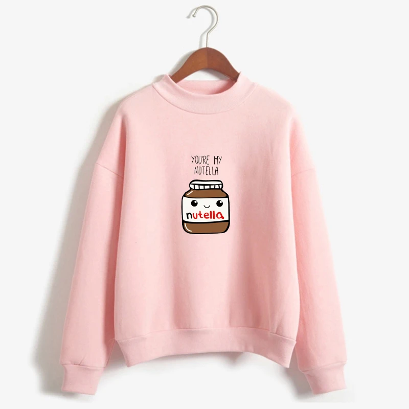 Для женщин Harajuku толстовки в Корейском стиле модная обувь с принтом «You Are My Nutella печатных Kawaii Толстовка KPOP Befree moletom feminino ropa