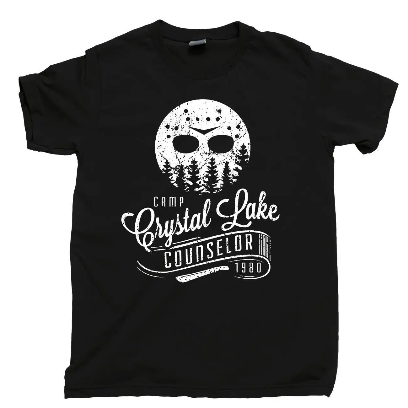 Camp Crystal Lake Counselor T Shirt Jason Hockey Mask Tgif Machete Tee 2019 Funny Tees | Мужская одежда