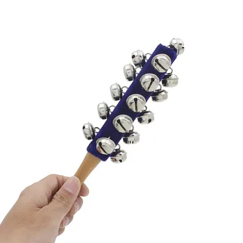 

Cylindrical Shape Tambourine Percussion Handbell Ring Tambourine Drop Shipping