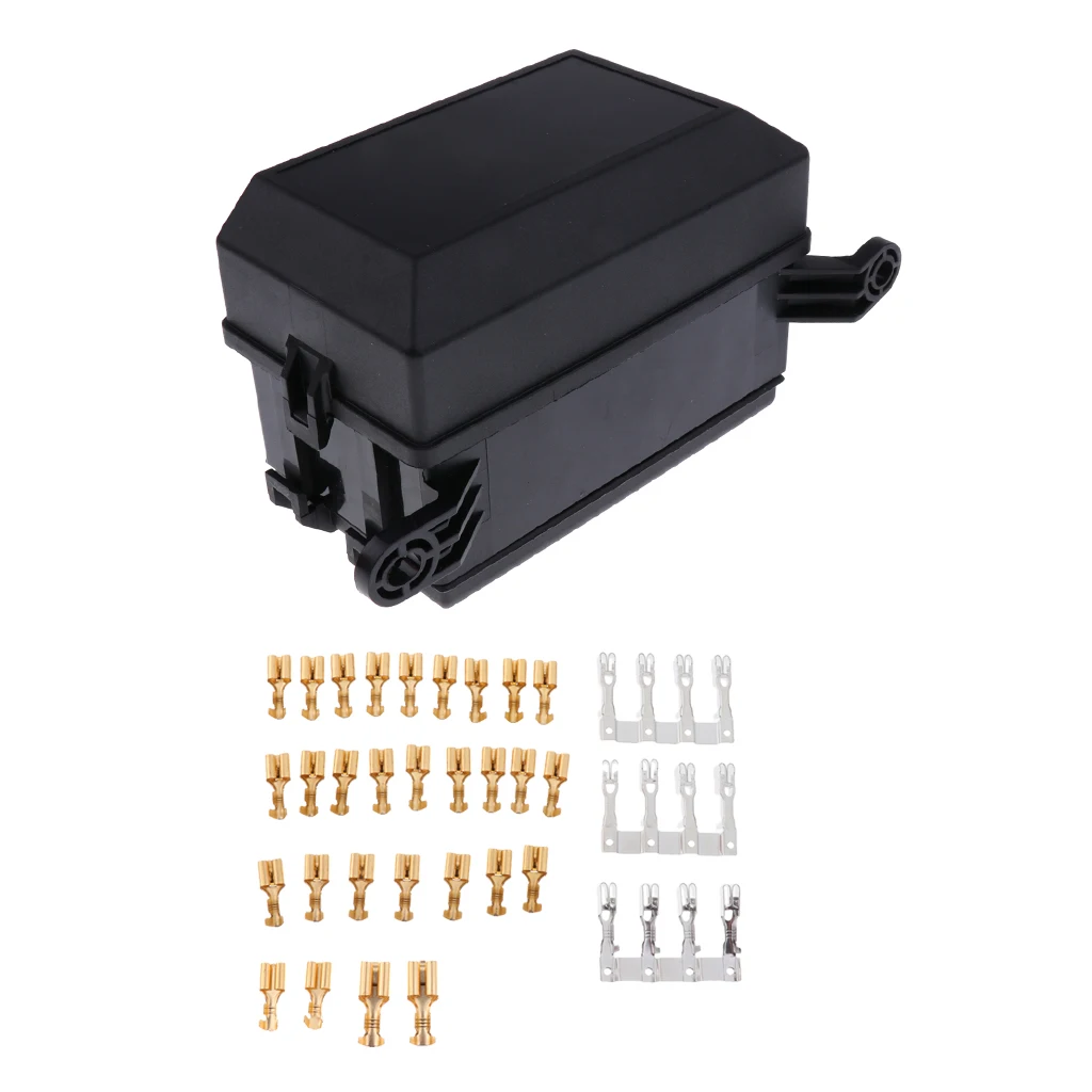 Universal 6 Way Blade Fuse Holder Box Relay Base With Spade Terminals