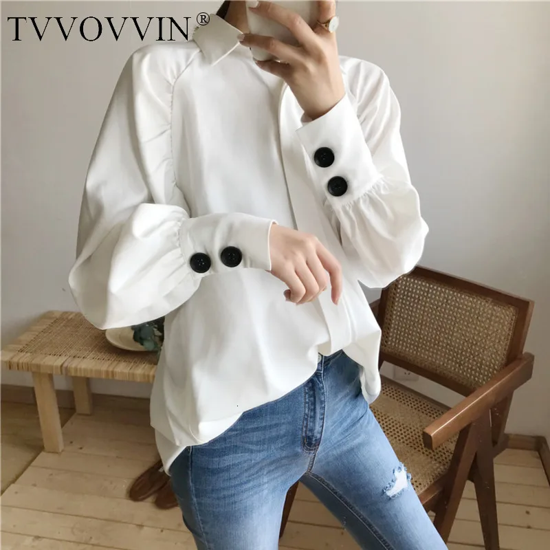 Tvvovvinin Осенняя Новая повседневная модная женская Свободная Однотонная рубашка с рукавом «летучая мышь» C514