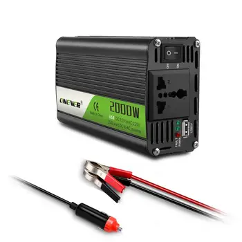 

Onever 2000W Power Inverter DC To AC 12V To 220V Car Voltage Converter With USB Car Charger for iPhone 6 7 8