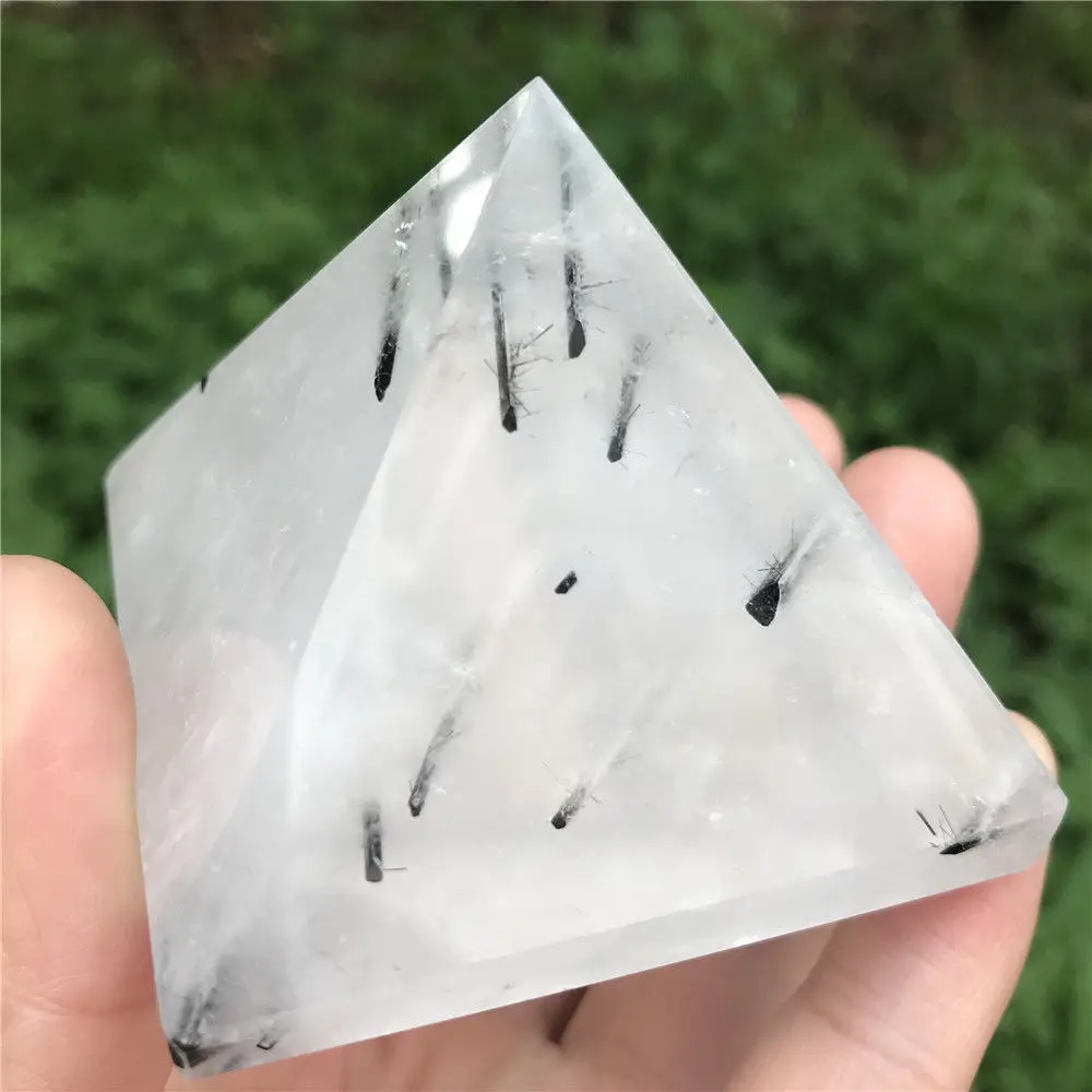 1pc 60mm Natural high quality Black tourmaline Crystal energy Pyramid Healing Gemstone Chakra Pyramids