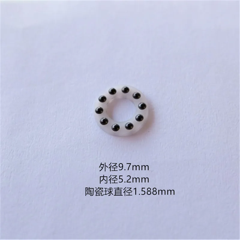 Folding Knife Accessories 10pcs/Lot 9.7x5.2x1.588mm Bearings Ceramic Ball Rubber Flat Bearings Plastic Cages folding knife accessories