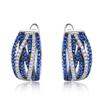 

Jewelry Sapphire Clip-on Earrings Women's Party Wedding Gifts Sterling Silver Earrings Fine Jewelry