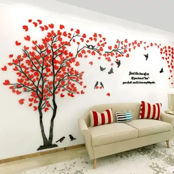 

Small Lovers Tree 3D Wall Sticker Artistical Wall Stickers for Family Living Room Bedroom Wall Decoration