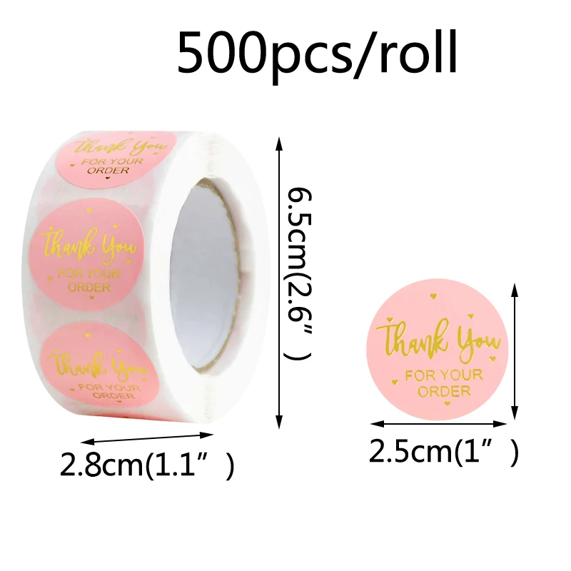 Thank You Stickers Seal Labels Gift Packaging Stickers Wedding Birthday Party Offer Stationery 500pcs/Roll 2.5cm roll packaging stickers,packaging stickers,gift box stickers,stationery stickers,decorative labels stickers,alphabet label stickers,thank you stickers,adhesive stickers,self adhesive stickers,paper stickers