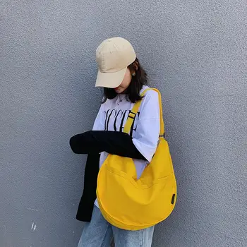 

Hot Sale Handbags Skillful Manufacture Large Capacity Women Canvas Shoulder Handbag Pure Color Outdoor Shopping Totes