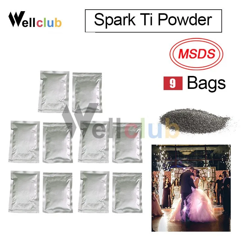 V-Show 9bags Ti Powder 200g/Bag Metal For Stage Cold Spark Fountain Machine Firework Sparkular Consumables | Освещение