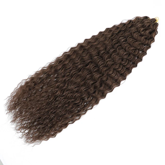YunRong Synthetic Curl Hair Soft Braiding Extension 30 Inches Crochet Hair Long Water Wave Ombre Color Hair NO9