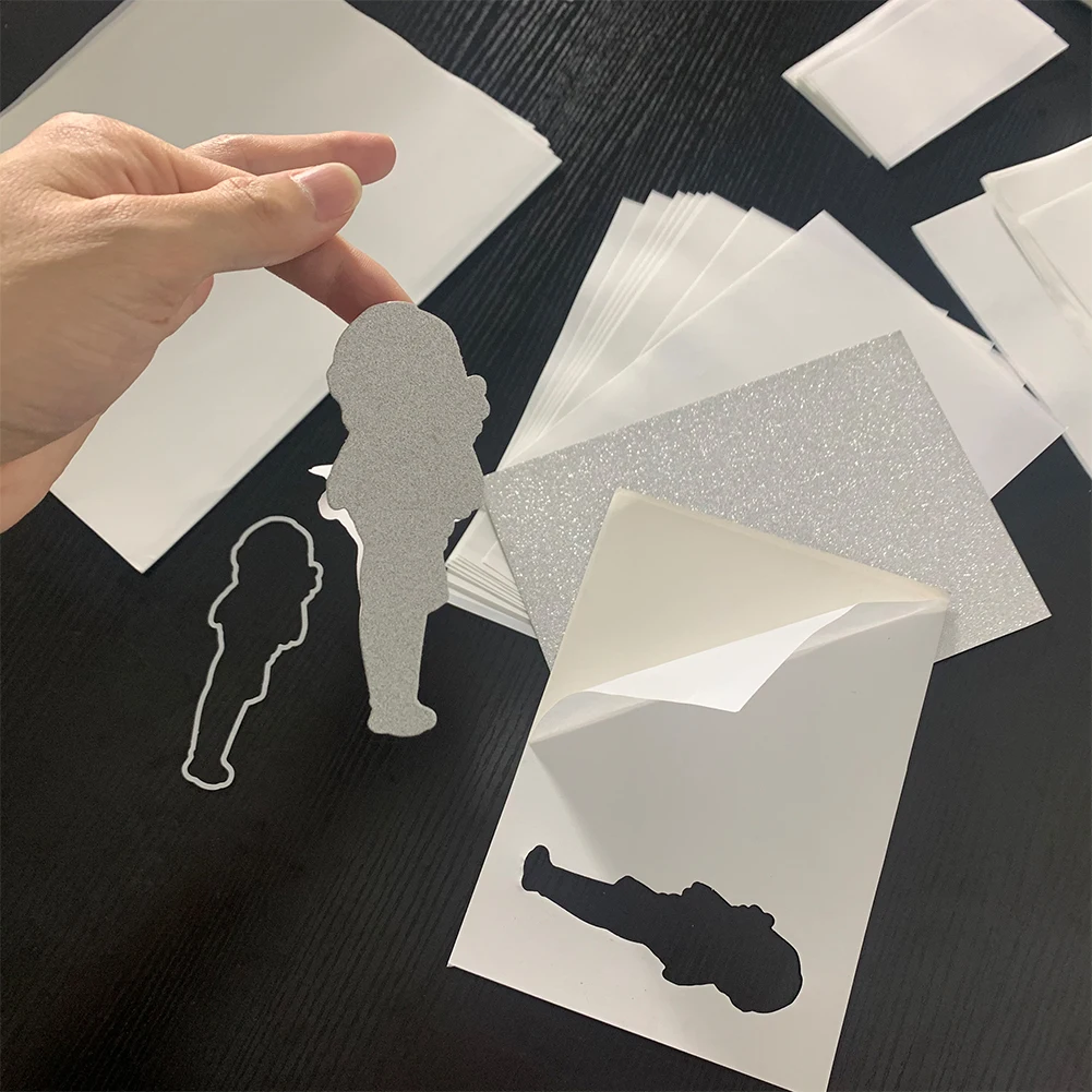 10 Sheets/pack 4 Sizes Clear Double Sided Adhesive Sheets for Diy Sticker Card Making Embossing Stencil Photo Albums New 2021