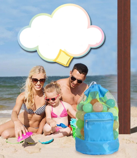 Portable Children Baby Beach Sand Toy Net Bag Baby Beach Toys Storage Mesh Bags Folding Sundries Mesh Baby Storage Backpack 4