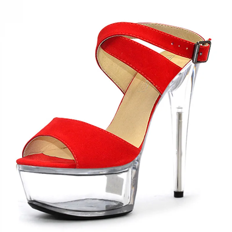 

15cm high heel sandals, model stage heels, crystal soles, banquet runway sandals
