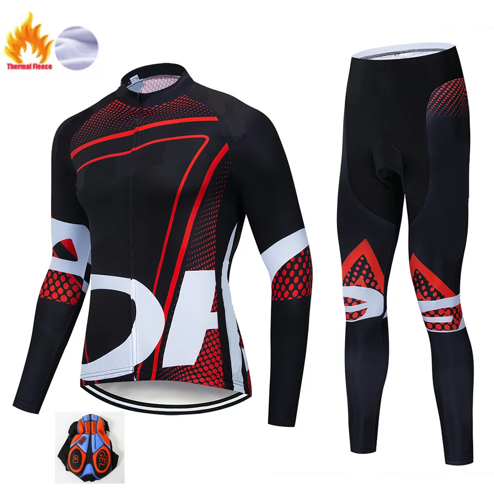 Winter suit Велосипедная одежда для мужчин зима Синий pro велосипедная майка комплект велосипедных брюк мужские Ropa Ciclismo термальная флисовая велосипедная одежда для мужчин - Цвет: Winter suit
