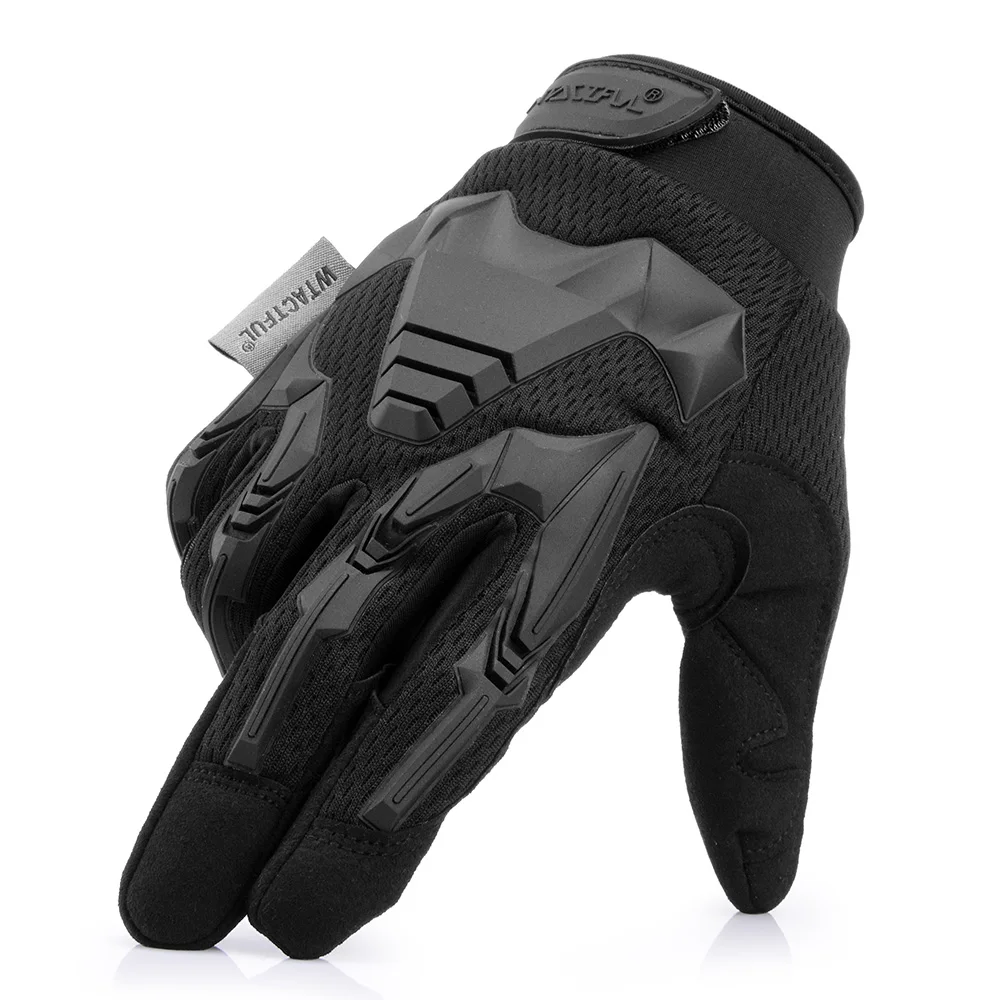 Black Full Finger Черные Мотоцикл Перчатки Мультикам, мягкие резиновые мото мотоциклетные перчатки для мотокросса, тактические байкерские перчатки для велоспорта, квадроцикл защитные перчатки для мужчин и женщин мотовелосипед - Цвет: Black Full Finger
