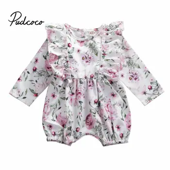 

Brand Toddler Baby Autumn Clothing 0-24M Newborn Girls Rompers Flower Cotton Long Sleeve Jumpsuit Outfit Clothes For Kids Baby