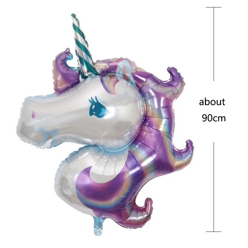 Единорог вечерние воздушные шары украшения 3d Unicornio прогулки животных фольги воздушный шар День рождения, детский душ девочка дети Декор игрушки подарки - Цвет: purple  unicorn