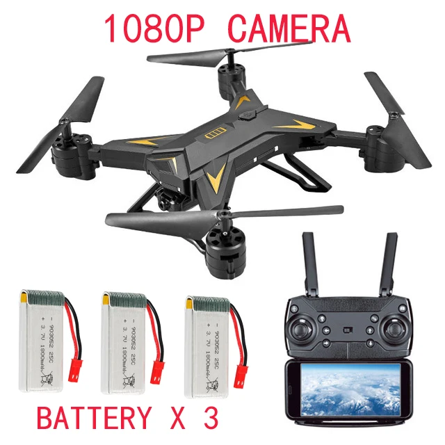 BLACK 1080P 3B Remonte управление Радиоуправляемый вертолет Дрон с камерой HD 1080P wifi FPV Дрон Профессиональный складной Квадрокоптер 20 минут Срок службы батареи - Цвет: BLACK 1080P 3B