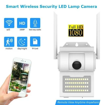 

32 LED Wall Lamp IP Camera IR Night Vision Motion Detection Outdoor Smart 1080P Waterproof Camera EU Plug