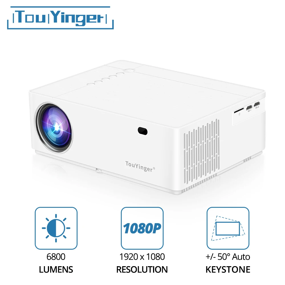 TouYinger M21 Best 1080P LED Video Projector LED Full HD 6800 lumens FHD 3D Movie Beamer USB VGA Projectors Home Theater cinema