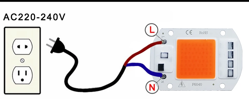 LED Grow COB Light Chip Full Spectrum AC 220V 10W 20W 30W 50W No need driver For Growth Flower Seedling Grow Plant Lighting