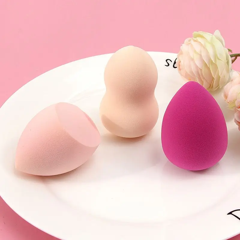 3pcs Milk Tea Color Series Beauty Powder Puff Soft Hydrophilic Non-latex Foam Makeup Sponge