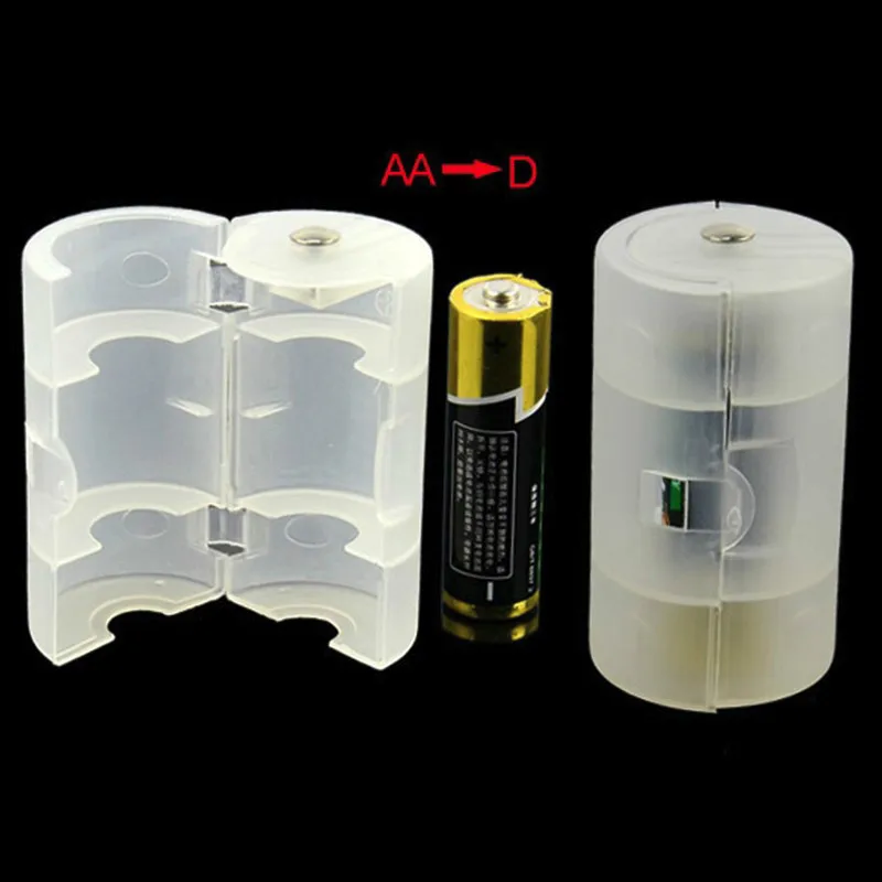 DIY Plastic AA To D Size Cell Battery Conversion Adapter Switcher Converter Case Storage Box