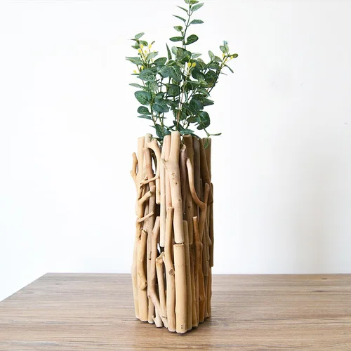 Чистая ручная деревянная ваза украшения креативные гостиной ваза для кухонного стола Европейские предметы интерьера ваза - Цвет: 1pcs-B