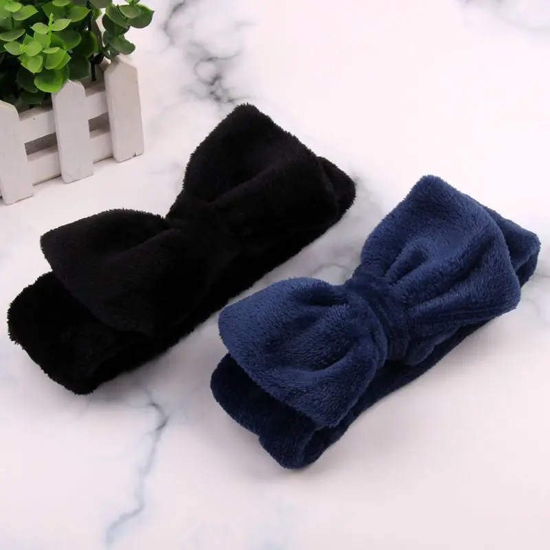 hair clips for women Big Rabbit Ears Coral Fleece Soft Elastic Hairbands SPA Bath Shower Make Up Wash Face headband Hair Band Girls Hair Accessories crocodile hair clips