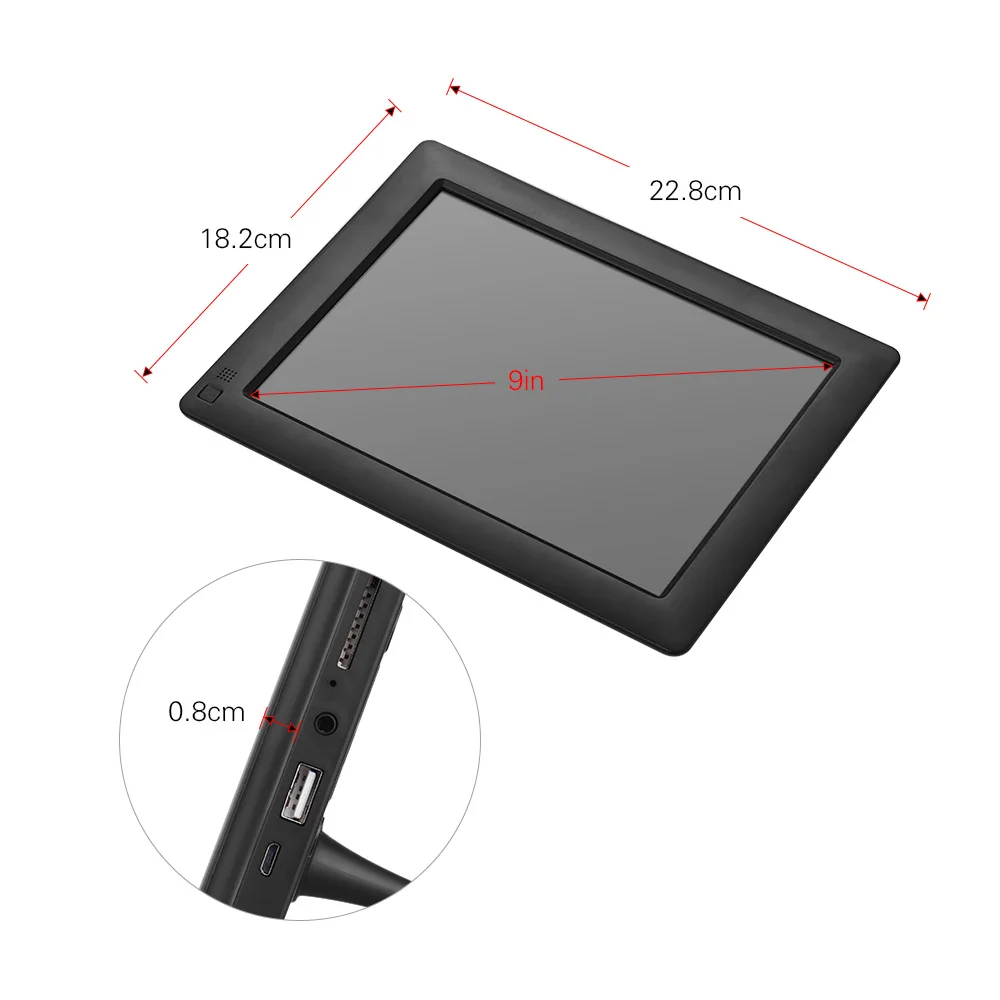 Andoer 9 дюймов ультратонкий IPS-LCD цифровая фоторамка Настольный альбом 1280*800 поддерживает фото/музыку/видео/Будильник/Обнаружение движения
