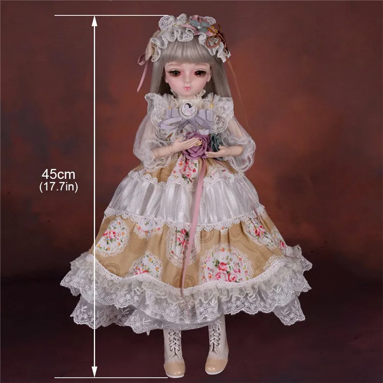 BJD 45 см шарнирная кукла красивые большие глаза BJD кукла с свадебным платьем макияж ручной работы красивая принцесса девочка игрушки подарок