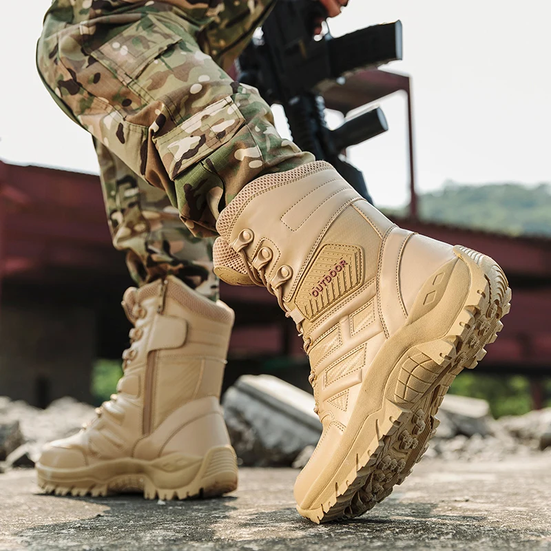 anfibi militari uomo Stivali militari uomo combattimento stivali tattici in  pelle Army Swat uomo Special Force scarpe da trekking uomo inverno Mountain  caviglia misura grande scarpe trekking uomo - AliExpress