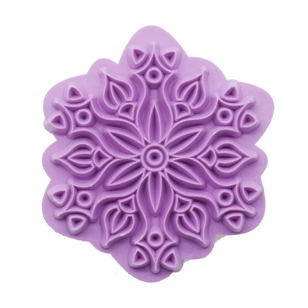 Cookie Cutter Baking Mold Cookie Mould Cookie Printing Mold Baking Decorating Tools Mould Mandala Lace Pattern Embossing Die Plastic Stamp Polymer Clay Sculpture Texture Stamp Mandala Dotting Tools