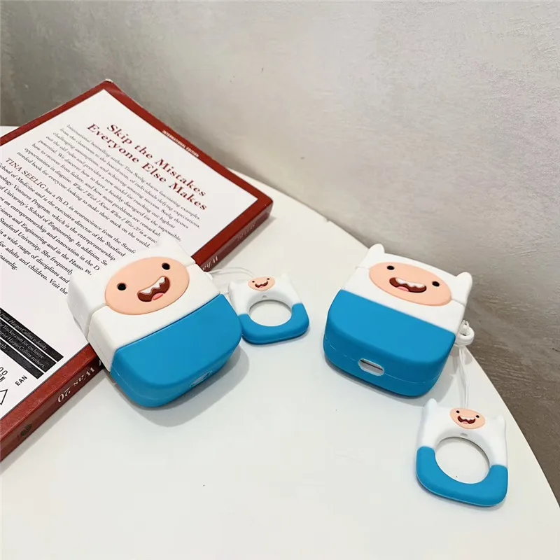 Чехол для наушников для Airpods 1 2 Чехол Мягкий силиконовый милый мультяшный аниме время приключений для Funda Airpod чехол с кольцом на палец