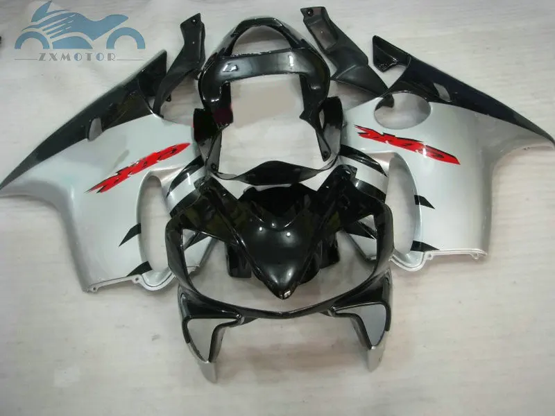 Высокое качество впрыска обтекателя комплект Подходит для Honda CBR 600F4i 2001 2002 2003 CBR600F4i 01 02 03 ABS Обтекатели наборы серебристый черный HT12