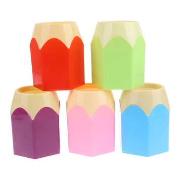 

1pc Creative Pen Vase Pencil Pot Makeup Brush Holder Stationery Desk Tidy Container Office Supplies Color Randomly
