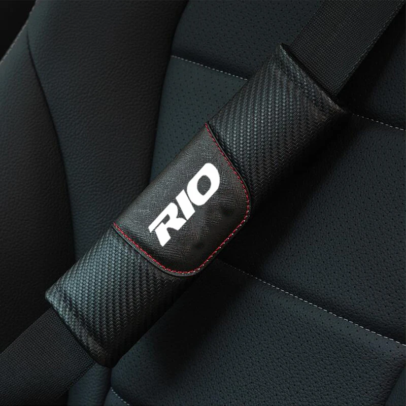 Для Kia Rio карбоновая кожа Накладка для ремня безопасности автомобиля Авто Ремень безопасности Наплечная Накладка для автомобиля Стайлинг