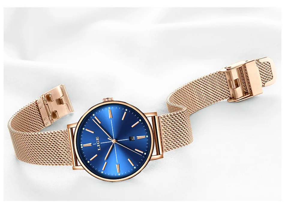 LIGE новые настольные женские деловые часы Reloj Mujer Кварцевые женские брендовые Роскошные водонепроницаемые часы для девочек Relogio Feminino